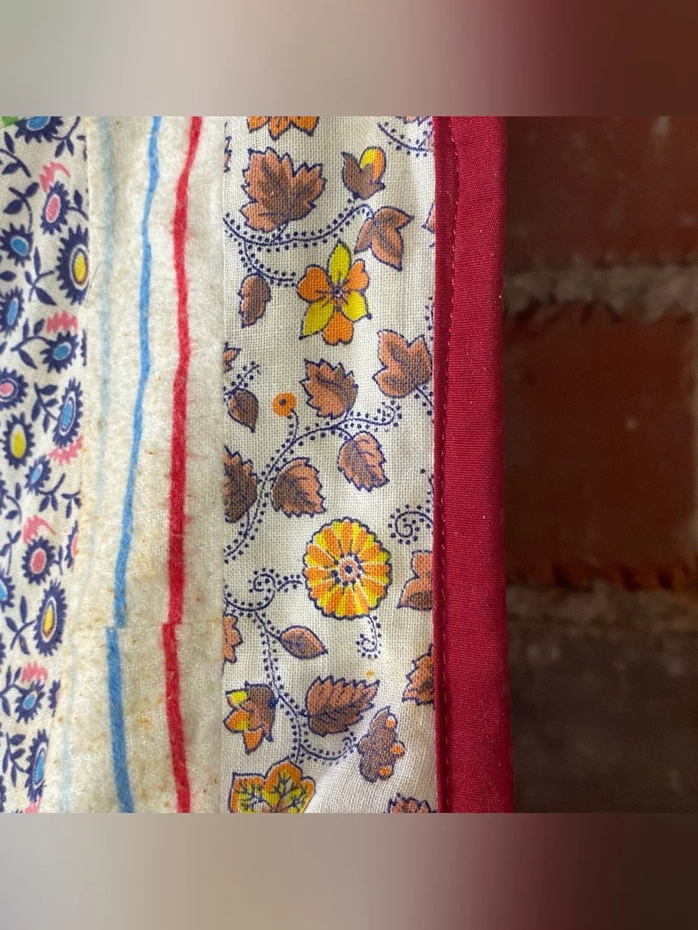 Vintage Log Cabin Tie Quilt 66” x 78” Feed Sack